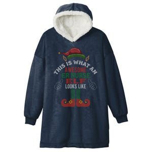 Awesome Er Nurse Elf Christmas Style Gift Hooded Wearable Blanket