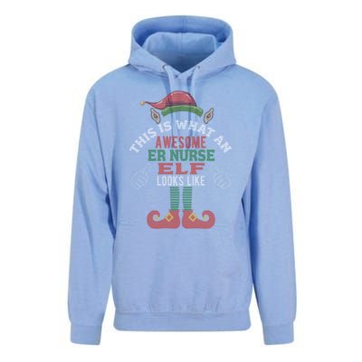 Awesome Er Nurse Elf Christmas Style Gift Unisex Surf Hoodie