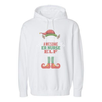 Awesome Er Nurse Elf Christmas Style Gift Garment-Dyed Fleece Hoodie