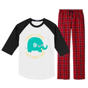 An Elephant Never Cares Raglan Sleeve Pajama Set