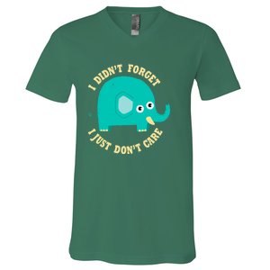 An Elephant Never Cares V-Neck T-Shirt