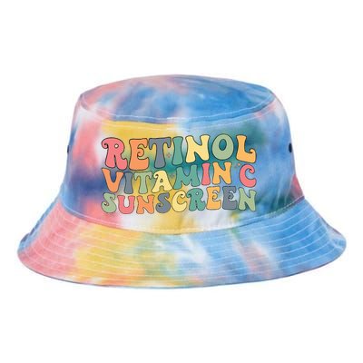 Aesthetic Esthetician Nurse Retinol Vitamin C And Sunscreen Tie Dye Newport Bucket Hat