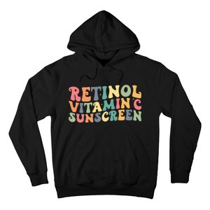 Aesthetic Esthetician Nurse Retinol Vitamin C And Sunscreen Hoodie