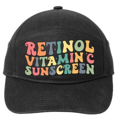 Aesthetic Esthetician Nurse Retinol Vitamin C And Sunscreen 7-Panel Snapback Hat