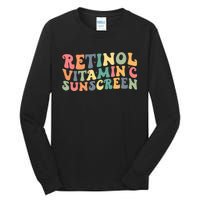 Aesthetic Esthetician Nurse Retinol Vitamin C And Sunscreen Tall Long Sleeve T-Shirt