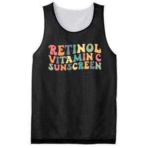 Aesthetic Esthetician Nurse Retinol Vitamin C And Sunscreen Mesh Reversible Basketball Jersey Tank