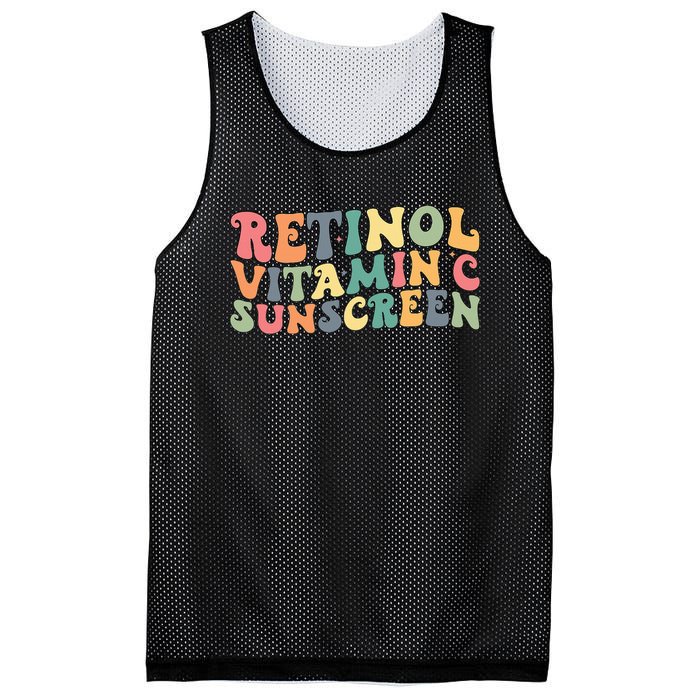 Aesthetic Esthetician Nurse Retinol Vitamin C And Sunscreen Mesh Reversible Basketball Jersey Tank