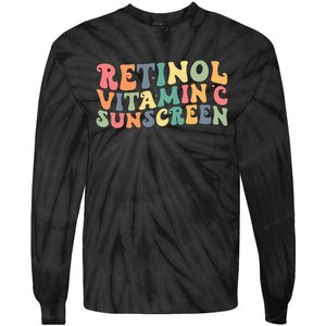 Aesthetic Esthetician Nurse Retinol Vitamin C And Sunscreen Tie-Dye Long Sleeve Shirt