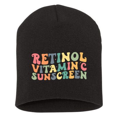 Aesthetic Esthetician Nurse Retinol Vitamin C And Sunscreen Short Acrylic Beanie