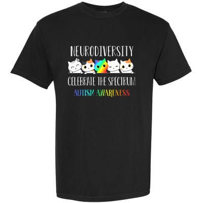 Autism Embrace Neurodiversity Celebrate The Spectrum Cat Garment-Dyed Heavyweight T-Shirt