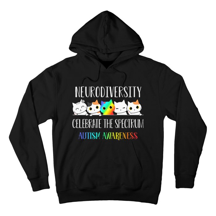 Autism Embrace Neurodiversity Celebrate The Spectrum Cat Hoodie