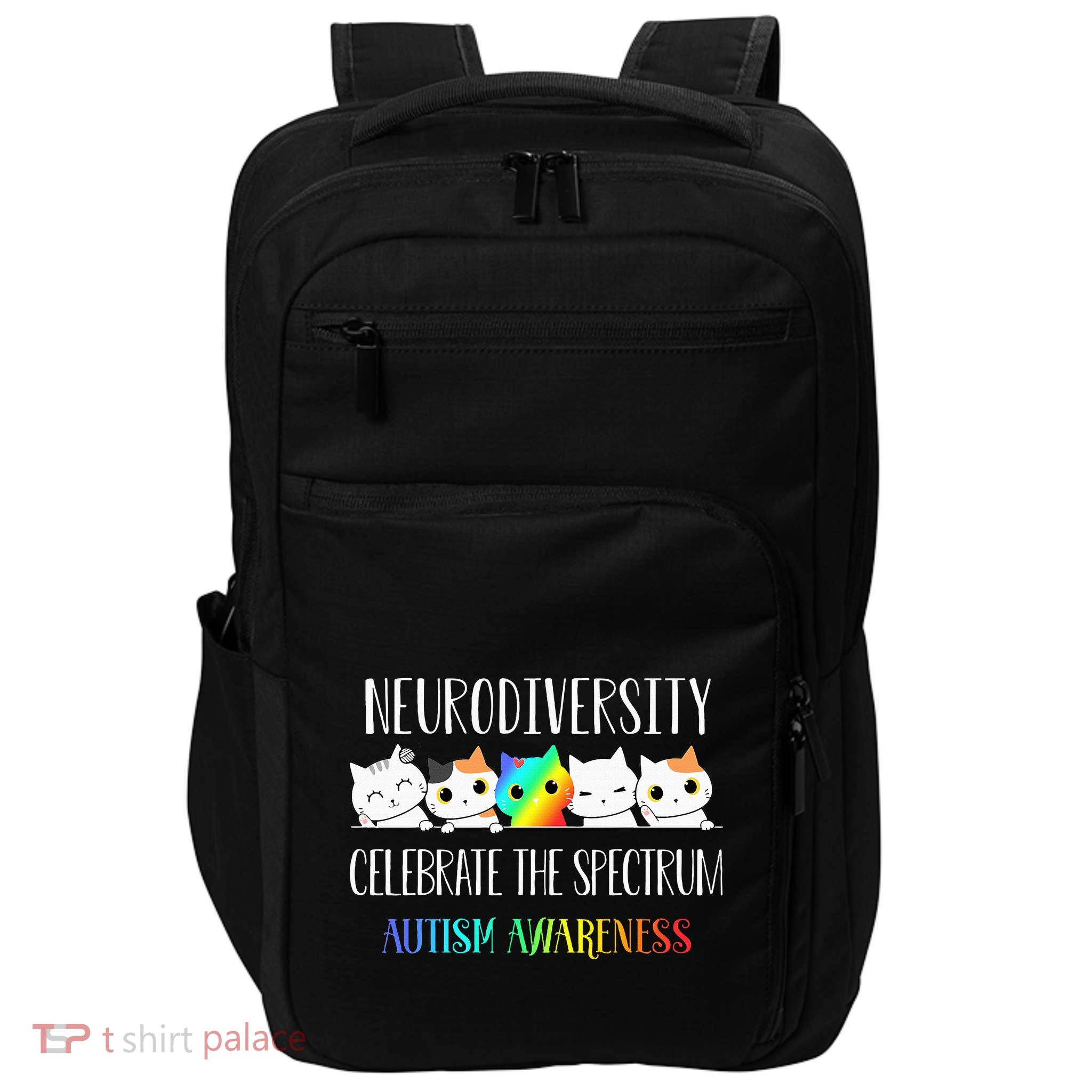 Autism Embrace Neurodiversity Celebrate The Spectrum Cat Impact Tech Backpack
