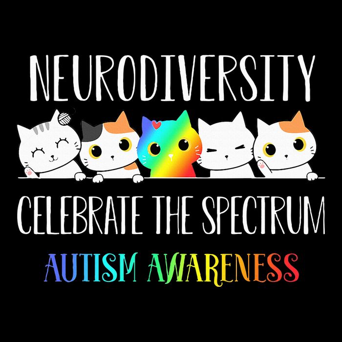 Autism Embrace Neurodiversity Celebrate The Spectrum Cat 7-Panel Snapback Hat