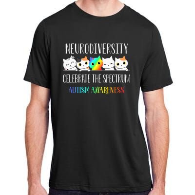 Autism Embrace Neurodiversity Celebrate The Spectrum Cat Adult ChromaSoft Performance T-Shirt