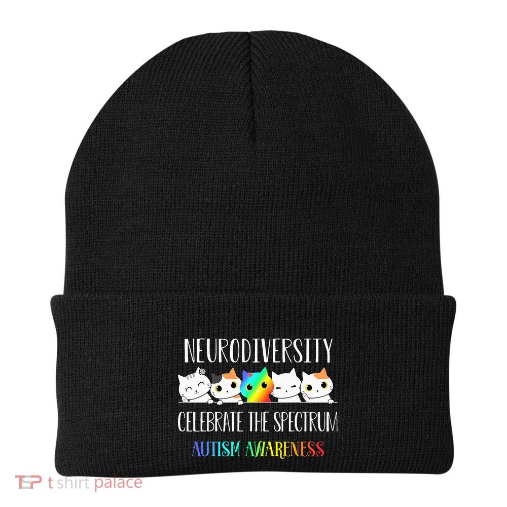Autism Embrace Neurodiversity Celebrate The Spectrum Cat Beanie