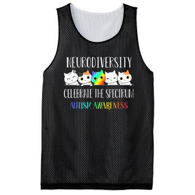 Autism Embrace Neurodiversity Celebrate The Spectrum Cat Mesh Reversible Basketball Jersey Tank