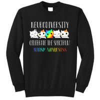 Autism Embrace Neurodiversity Celebrate The Spectrum Cat Tall Sweatshirt