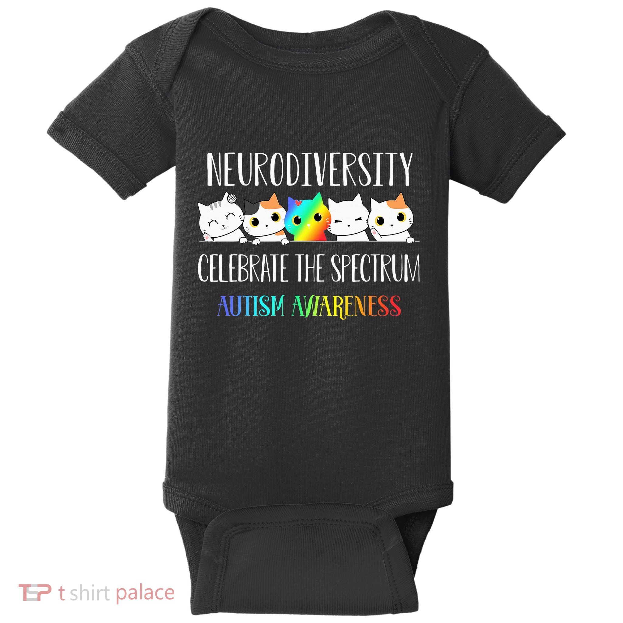 Autism Embrace Neurodiversity Celebrate The Spectrum Cat Baby Bodysuit