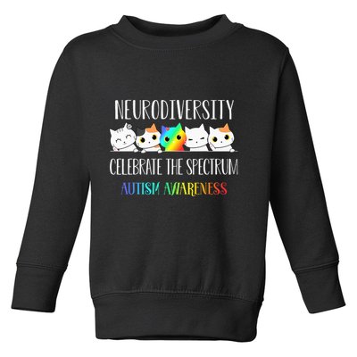 Autism Embrace Neurodiversity Celebrate The Spectrum Cat Toddler Sweatshirt