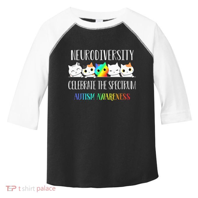 Autism Embrace Neurodiversity Celebrate The Spectrum Cat Toddler Fine Jersey T-Shirt