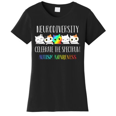 Autism Embrace Neurodiversity Celebrate The Spectrum Cat Women's T-Shirt