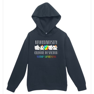 Autism Embrace Neurodiversity Celebrate The Spectrum Cat Urban Pullover Hoodie