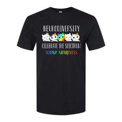 Autism Embrace Neurodiversity Celebrate The Spectrum Cat Softstyle CVC T-Shirt