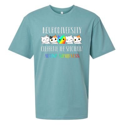 Autism Embrace Neurodiversity Celebrate The Spectrum Cat Sueded Cloud Jersey T-Shirt