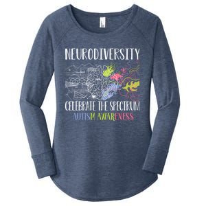 Autism Embrace Neurodiversity Celebrate The Spectrum Brain Women's Perfect Tri Tunic Long Sleeve Shirt