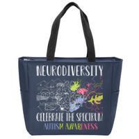 Autism Embrace Neurodiversity Celebrate The Spectrum Brain Zip Tote Bag