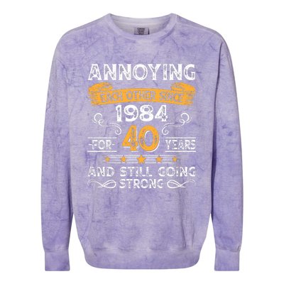 Annoying Each Other Since 1984 For 40 Years And Still Going Strong Colorblast Crewneck Sweatshirt