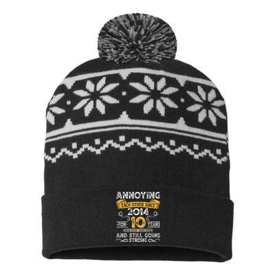 Annoying Each Other Since 2014 For 10 Years And Still Going Strong USA-Made Snowflake Beanie