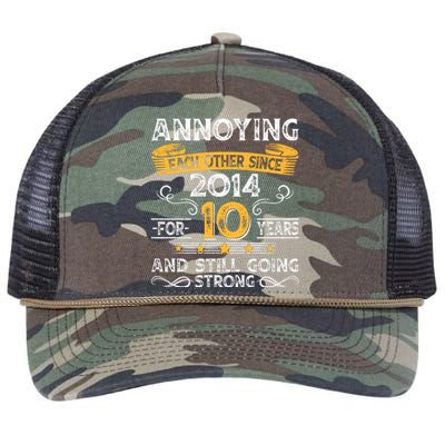 Annoying Each Other Since 2014 For 10 Years And Still Going Strong Retro Rope Trucker Hat Cap