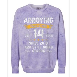 Annoying Each Other For 14 Years Couples Married Since 2010 Colorblast Crewneck Sweatshirt