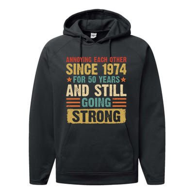 Annoying Each Other Since 1974 For 50 Years Performance Fleece Hoodie