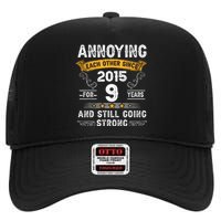 Annoying Each Other Since 2015 9 Years Wedding Anniversary High Crown Mesh Back Trucker Hat