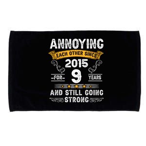 Annoying Each Other Since 2015 9 Years Wedding Anniversary Microfiber Hand Towel