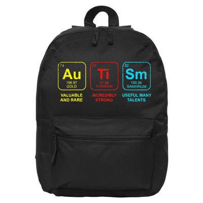 Autism Elements Periodic Table Awareness ASD 16 in Basic Backpack
