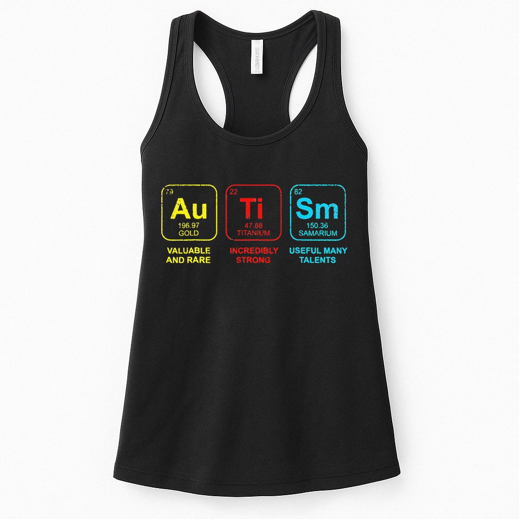 Autism Elements Periodic Table Awareness ASD Womens Tank Top