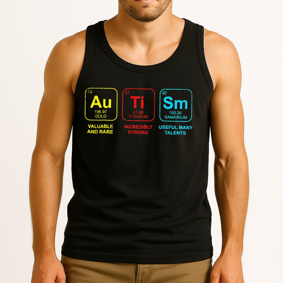 Autism Elements Periodic Table Awareness ASD Tank Top