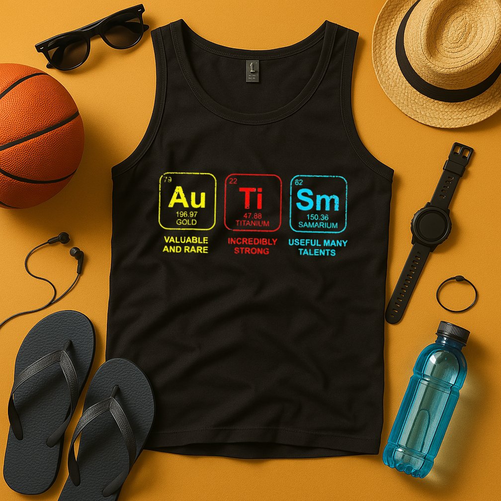 Autism Elements Periodic Table Awareness ASD Tank Top