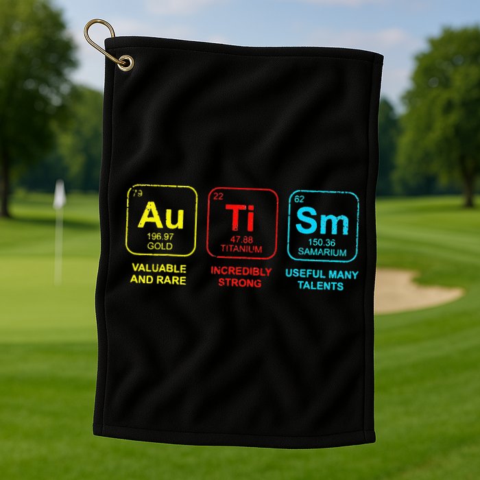 Autism Elements Periodic Table Awareness ASD Golf Towel