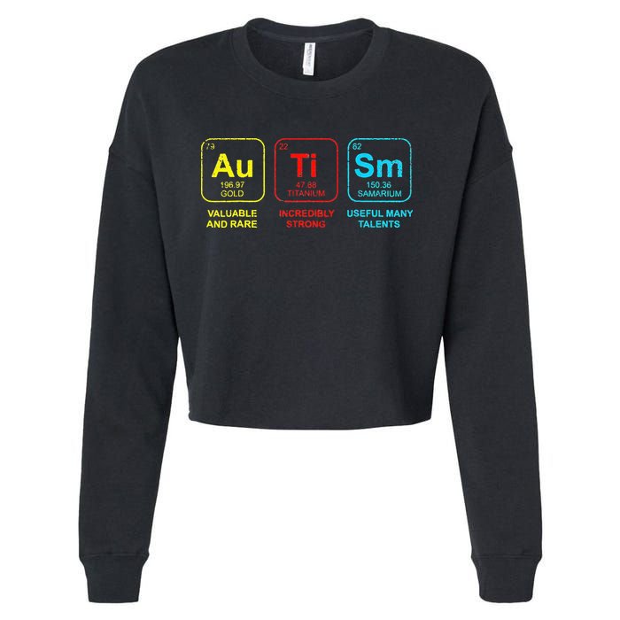 Autism Elements Periodic Table Awareness ASD Cropped Pullover Crew