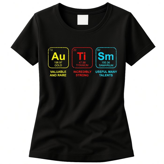 Autism Elements Periodic Table Awareness ASD Womens T-Shirt