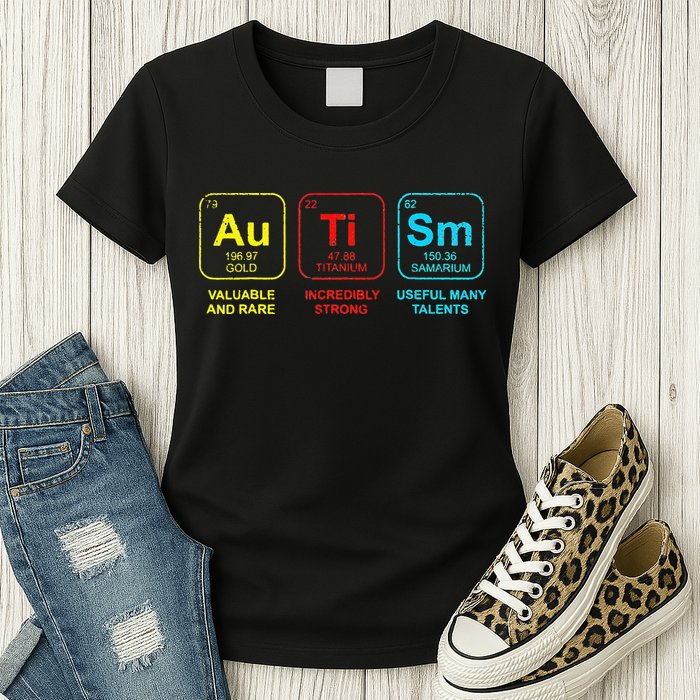 Autism Elements Periodic Table Awareness ASD Womens T-Shirt