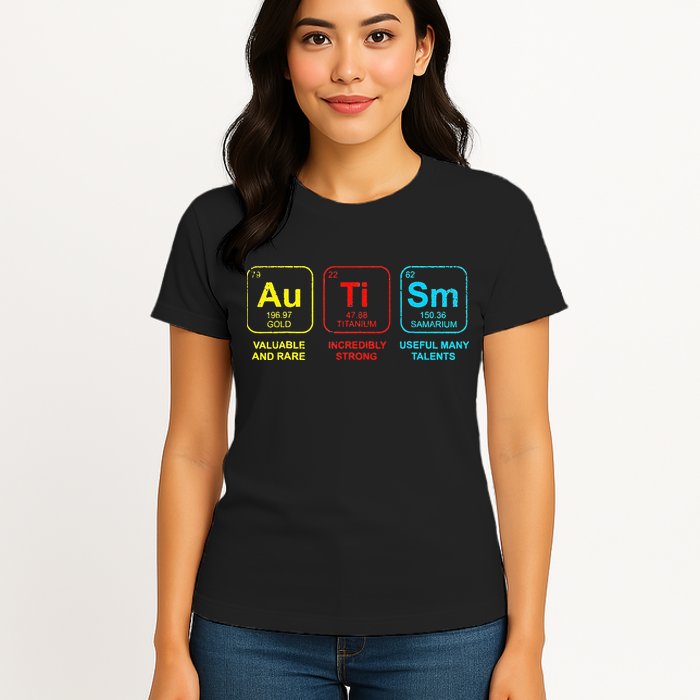 Autism Elements Periodic Table Awareness ASD Womens T-Shirt