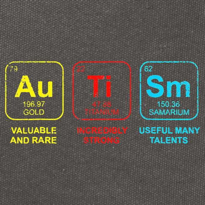 Autism Elements Periodic Table Awareness ASD Cotton Canvas Backpack