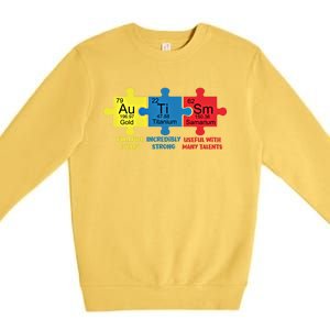 Autism Elets Periodic Table Awareness Asd Gift Premium Crewneck Sweatshirt