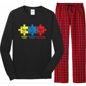 Autism Elets Periodic Table Awareness Asd Gift Long Sleeve Pajama Set