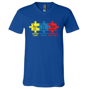 Autism Elets Periodic Table Awareness Asd Gift V-Neck T-Shirt